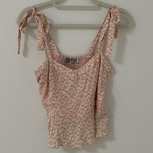 Audrey 3+1 pink floral peplum tank